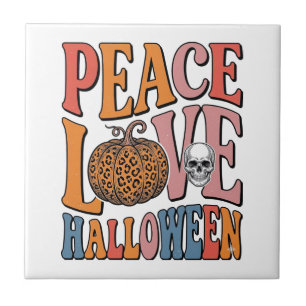 Azulejo Diseño de calavera de calabaza de Halloween de amo