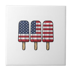 Azulejo Diseño de camisa de bandera de paleta patriótica v