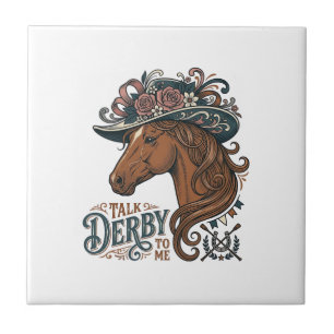 Azulejo Diseño de camisa de sombrero floral de caballo Der