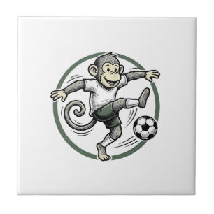 Azulejo Diseño de camiseta con grabado de jugador de fútbo