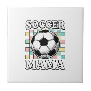Azulejo Diseño de camiseta con grabado de Mama de fútbol v