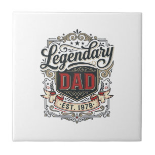 Azulejo Diseño de camiseta con grabado vintage de papá leg