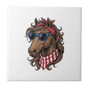 Azulejo Diseño de camiseta con vector de cabeza de caballo
