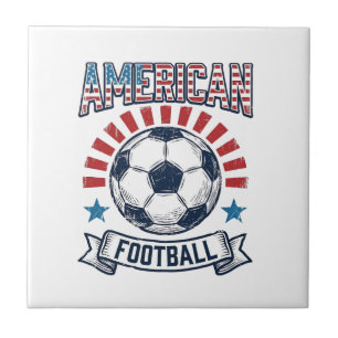 Azulejo Diseño de camiseta de balón de fútbol vintage de f