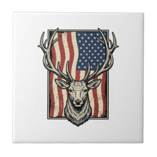 Azulejo Diseño de camiseta de caza de bandera americana de