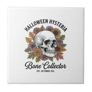 Azulejo Diseño de camiseta de coleccionista de calavera ós