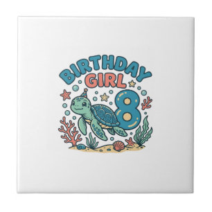 Azulejo Diseño de camiseta de cumpleaños Tortuga marina ch