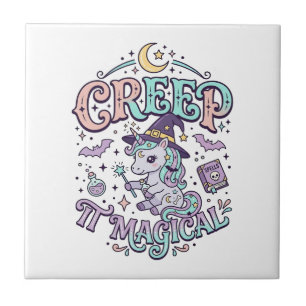 Azulejo Diseño de camiseta de estilo retro mágico Unicorn 