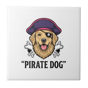 Azulejo Diseño de camiseta de grabado vintage de perro pir