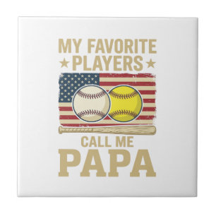 Azulejo Diseño de camiseta de jugadores de béisbol y sóftb
