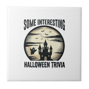 Azulejo Diseño de camiseta de luna fantasma de trivia de H