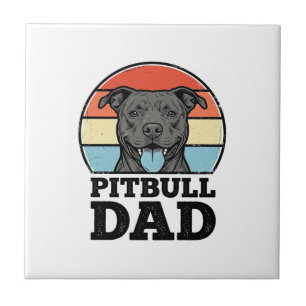 Azulejo Diseño de camiseta de Papá Pitbull amante de los p