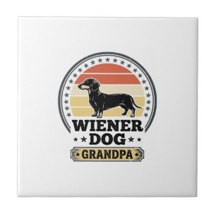 Azulejo Diseño de camiseta de perro vienés abuelo dachshun