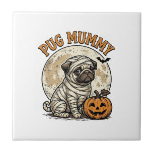 Azulejo Diseño de camiseta de perro vintage de Halloween d
