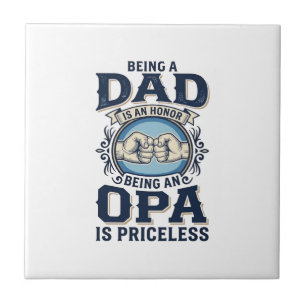 Azulejo Diseño de camiseta de puño vintage de papá y Opa_1