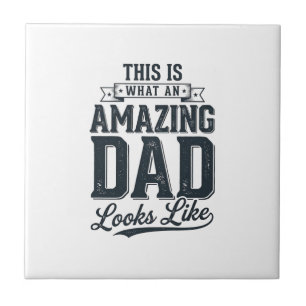 Azulejo Diseño de camiseta de tipografía vintage para papá
