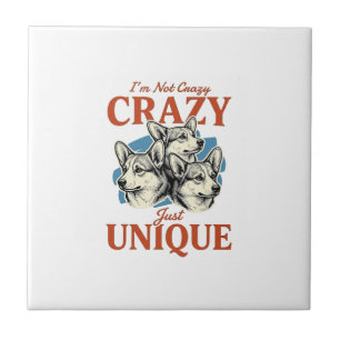 Azulejo Diseño de camiseta divertida de corgi único con gr