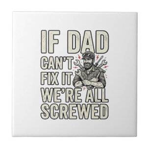 Azulejo Diseño de camiseta divertido mecánico papá si papá