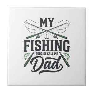 Azulejo Diseño de camiseta grabada vintage para papá pesca