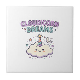 Azulejo Diseño de camiseta gráfico de moda Unicorn Cloudic