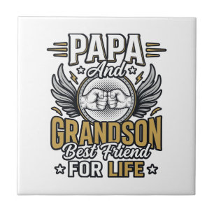 Azulejo Diseño de camiseta Papa e hijo mejor amigo para to