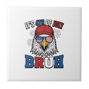 Azulejo Diseño de camiseta patriótica Funny 4th of July Ea