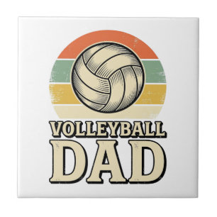 Azulejo Diseño de camiseta retro de papá de voleibol vinta