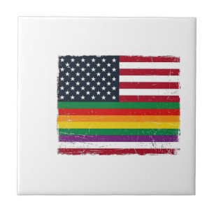 Azulejo Diseño de camiseta vectorial de bandera de orgullo