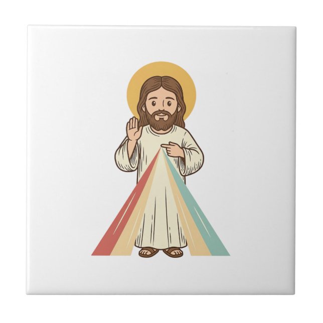 Azulejo Diseño de camiseta vectorial de bendición religios (Frente)