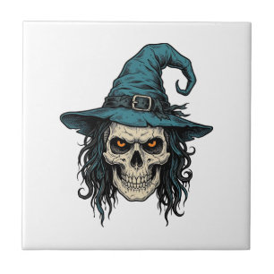 Azulejo Diseño de camiseta vectorial de Halloween de calav