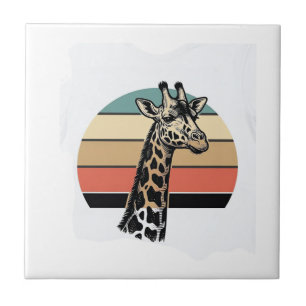 Azulejo Diseño de camiseta vectorial de safari de puesta d