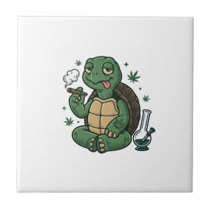 Azulejo Diseño de camiseta vectorial de tortuga Stoner Vin