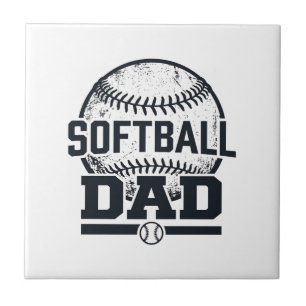 Azulejo Diseño de camiseta vectorial para papá de sóftbol 
