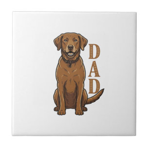 Azulejo Diseño de camiseta Vintage Brown Dog Dad_1