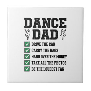 Azulejo Diseño de camiseta Vintage Dance Dad Checklist_1