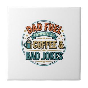 Azulejo Diseño de camiseta vintage de café y chistes malos