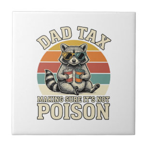 Azulejo Diseño de camiseta vintage de mapache de impuesto