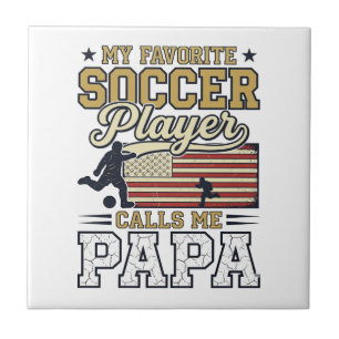 Azulejo Diseño de camiseta vintage divertida de Papá fútbo
