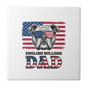 Azulejo Diseño de camiseta vintage patriótica de papá Bull