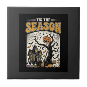 Azulejo Diseño de Casa Embrujada de Halloween es la Tempor