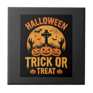Azulejo Diseño de cementerio de calabaza de Halloween Truc
