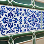 Azulejo Diseño de cerámica con patrones de Sapphire Talave<br><div class="desc">El Azulejo azul portugués Lisboa decorativo Las baldosas de cerámica Talavera son una hermosa y única incorporación a cualquier hogar. Un producto de alta calidad con una estética atemporal. El color azul de las baldosas se inspira en el azul índigo de los azulejos de Lisboa, aportando un toque de historia...</div>