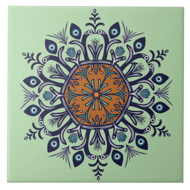 Azulejo Diseño de china azul. ¿Qué ves? (Frente)