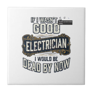 Azulejo Diseño de cita de grabado vintage electricista div