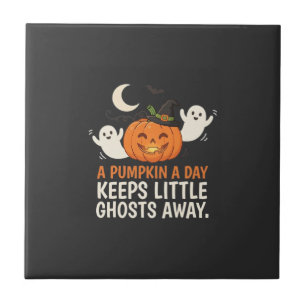 Azulejo Diseño de cita de Halloween de fantasma de calabaz