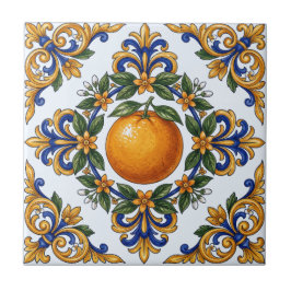 Azulejo Diseño de cítrico naranja Mayólica Italiana