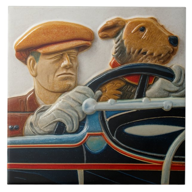 Azulejo Diseño de coches vintage Tile cerámico (Frente)