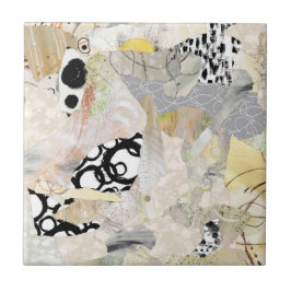 Azulejo Diseño de collage abstracto elegante neutro