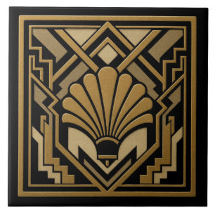 Azulejo Diseño de concha Art Deco