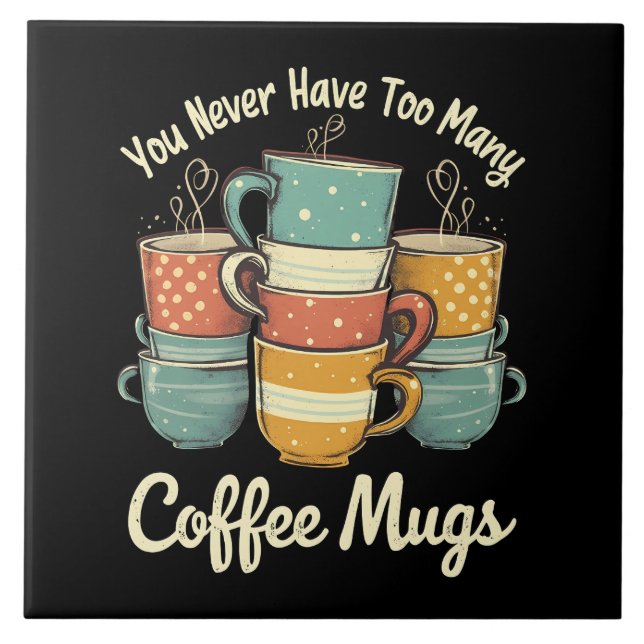 Azulejo Diseño de cosecha de café retro (Frente)